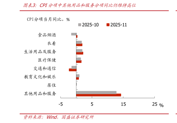 谁知道CPI分项中其他用品和服务分项同比仍维持高位