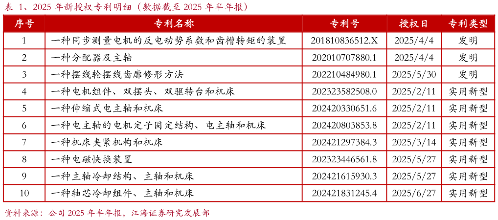 如何才能、2025 年新授权专利明细(数据截至 2025 年半年报)?