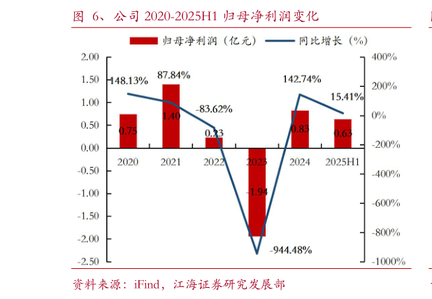 如何了解、公司 2020-2025H1 归母净利润变化?