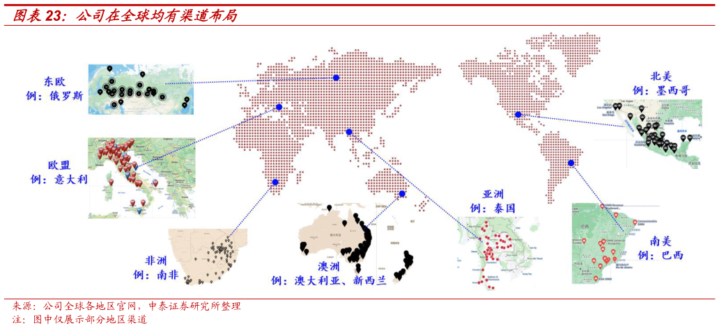 想关注一下公司在全球均有渠道布局