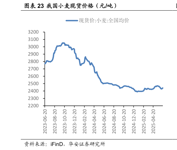 如何看待我国小麦现货价格（元吨）?