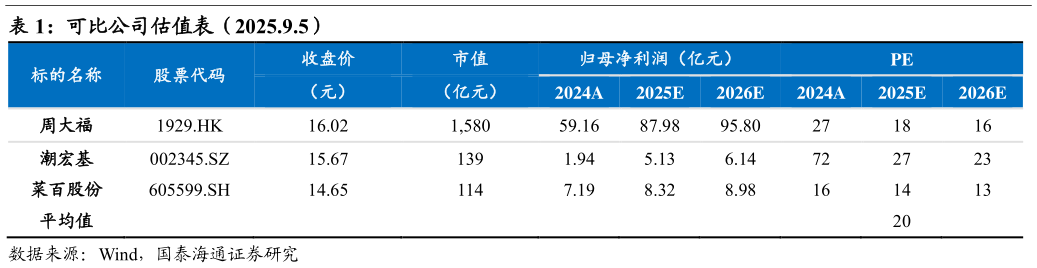 咨询大家可比公司估值表（2025.9.5）