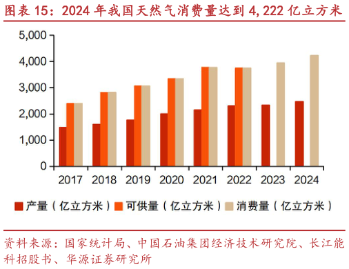 如何了解2024 年我国天然气消费量达到 4,222 亿立方米