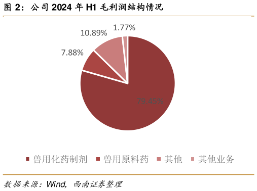 想关注一下公司 2024 年 H1 毛利润结构情况?