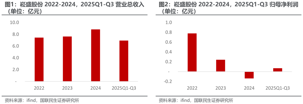 想问下各位网友崧盛股份 2022-2024，2025Q1-Q3 营业总收入 崧盛股份 2022-2024，2025Q1-Q3 归母净利润?