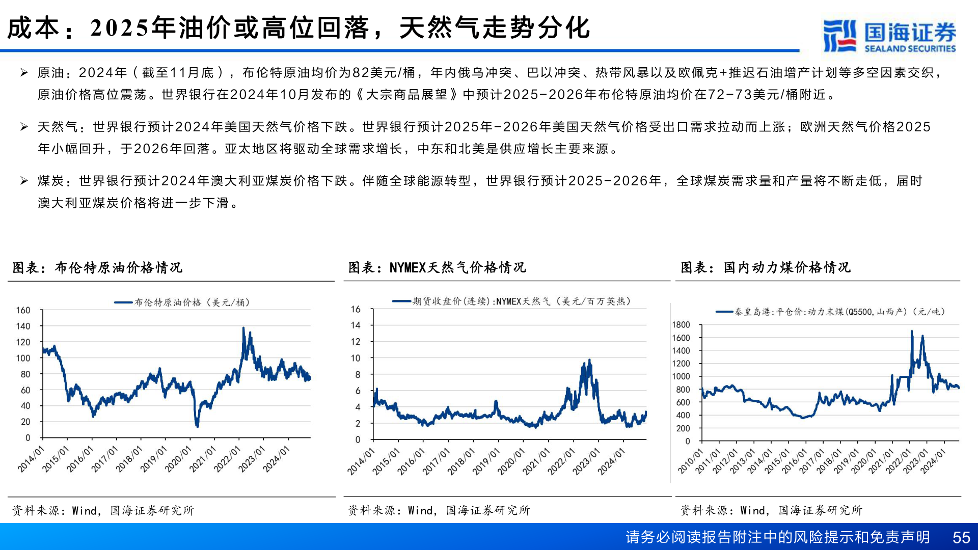 怎样理解成 本 ：2025 年 油 价 或 高 位 回 落 ， 天 然 气 走 势 分 化