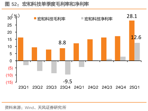 想问下各位网友宏和科技单季度毛利率和净利率