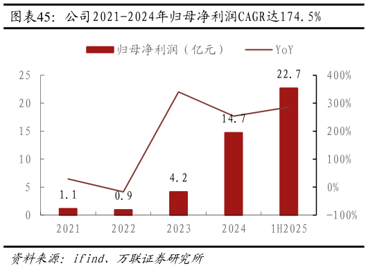 请问一下公司2021-2024年归母净利润CAGR达174.5%