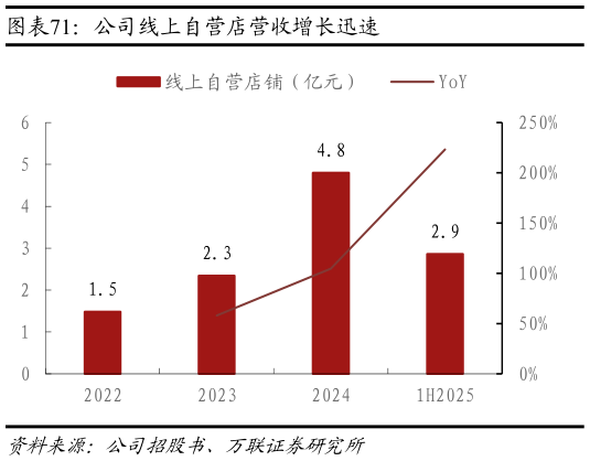 各位网友请教一下公司线上自营店营收增长迅速