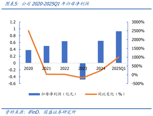 想问下各位网友公司2020-2025Q1年归母净利润