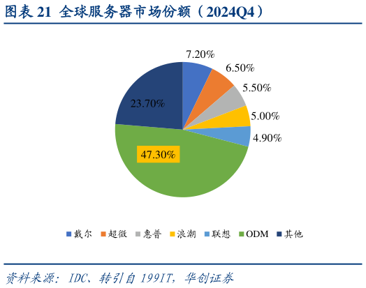 各位网友请教一下全球服务器市场份额(2024Q4)?