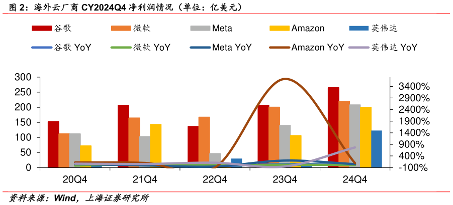 如何才能海外云厂商 CY2024Q4 净利润情况（单位：亿美元）