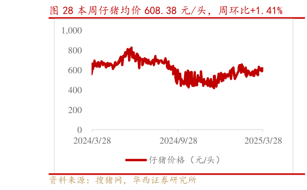 谁能回答本周仔猪均价 608.38 元头,周环比1.41%?