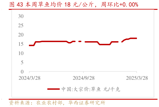谁能回答本周草鱼均价 18 元公斤,周环比0.00%?