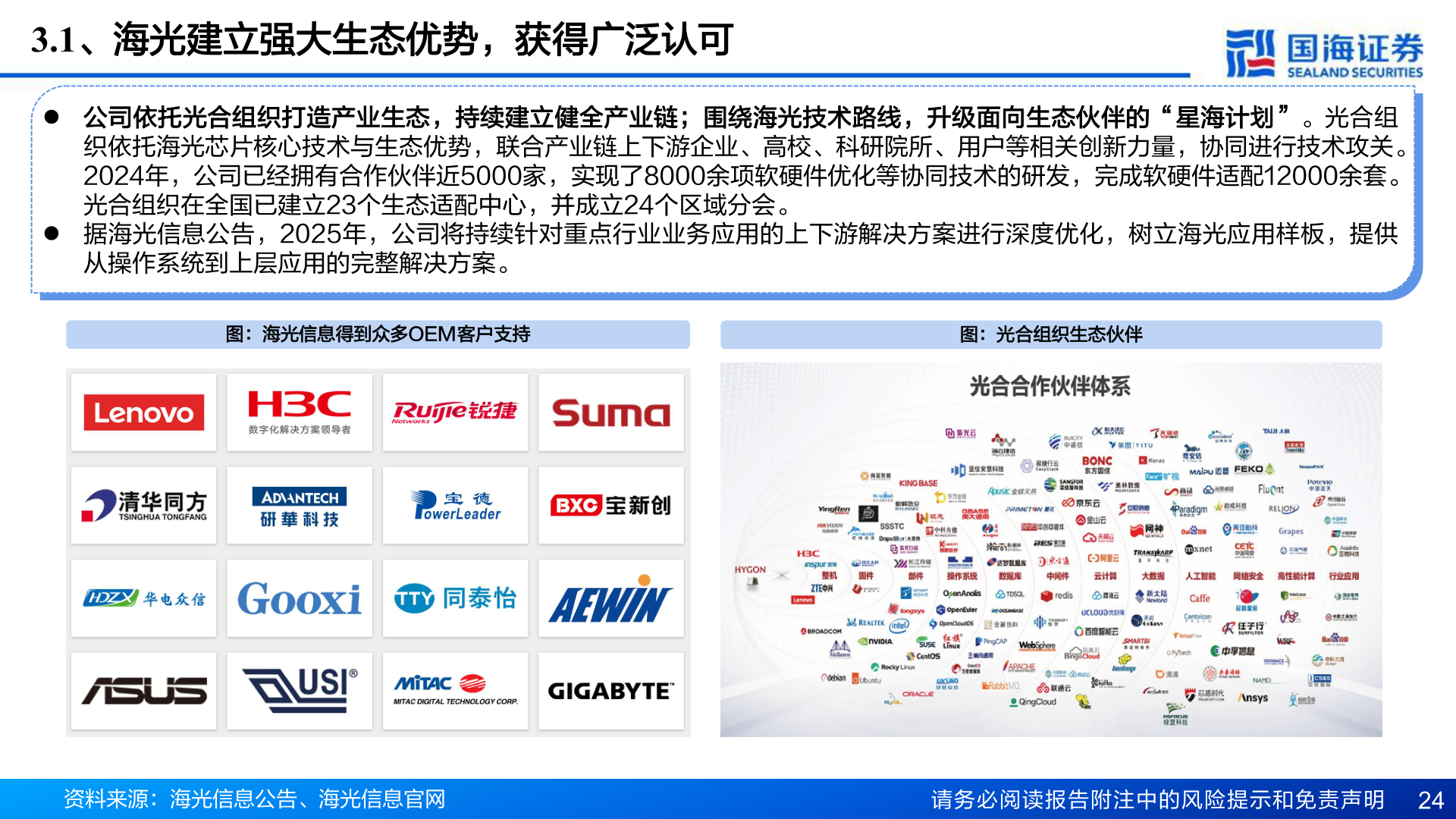 怎样理解3.1、海光建立强大生态优势，获得广泛认可