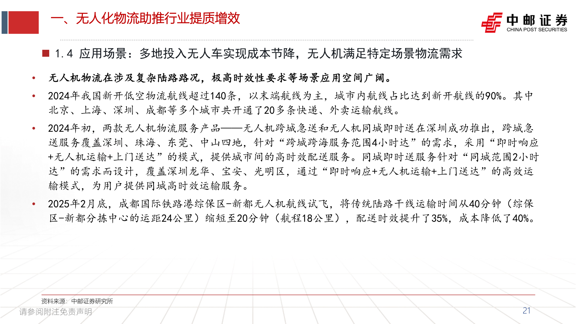 如何了解一、无人化物流助推行业提质增效