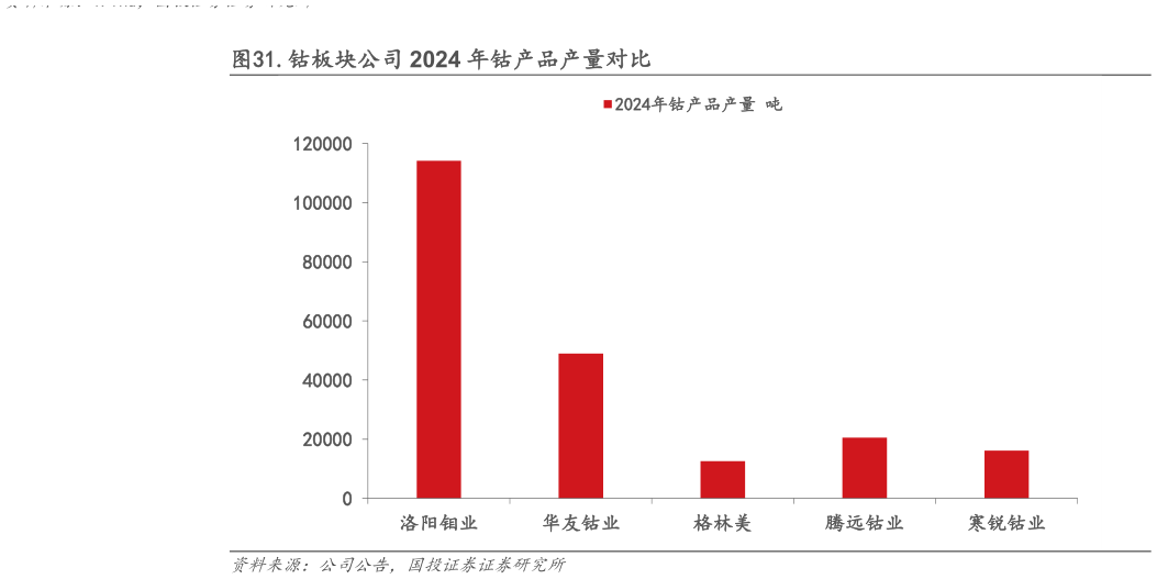 谁能回答.钴板块公司 2024 年钴产品产量对比