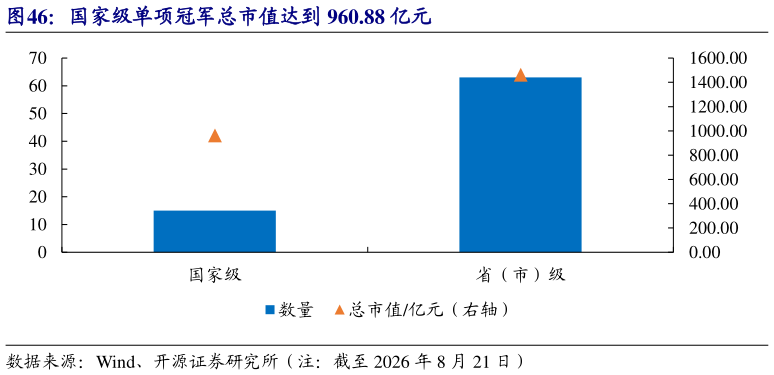 怎样理解国家级单项冠军总市值达到 960.88 亿元