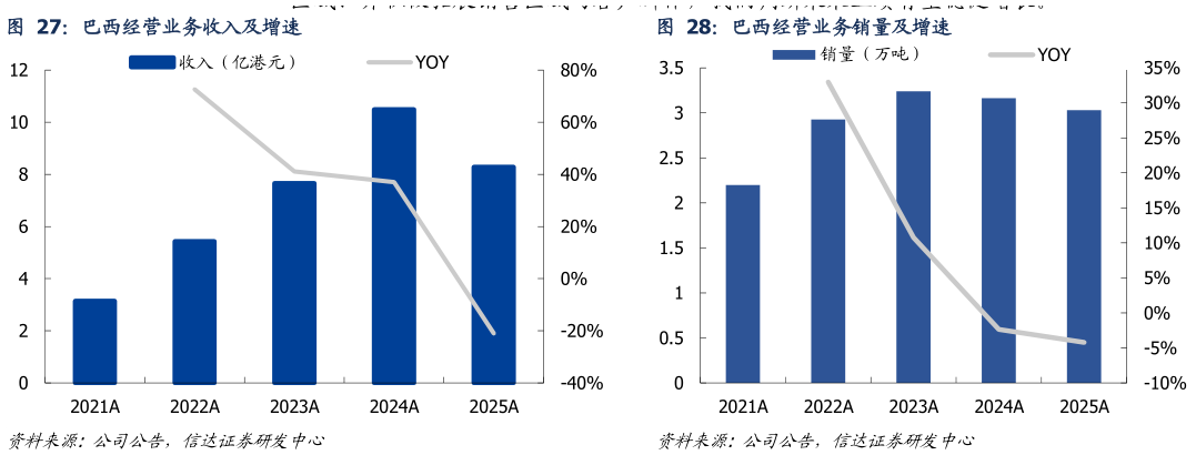 各位网友请教一下巴西经营业务收入及增速?