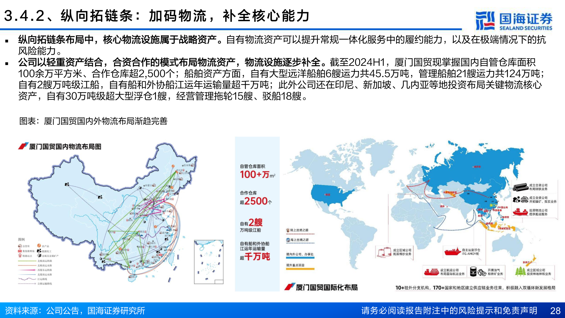 谁知道3 . 4 . 2 、 纵 向 拓 链 条 ： 加 码 物 流 ， 补 全 核 心 能 力