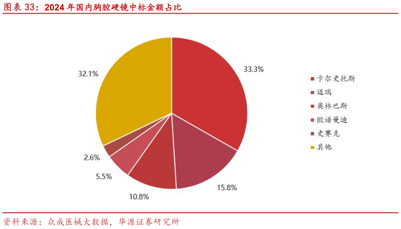 如何了解2024 年国内胸腔硬镜中标金额占比