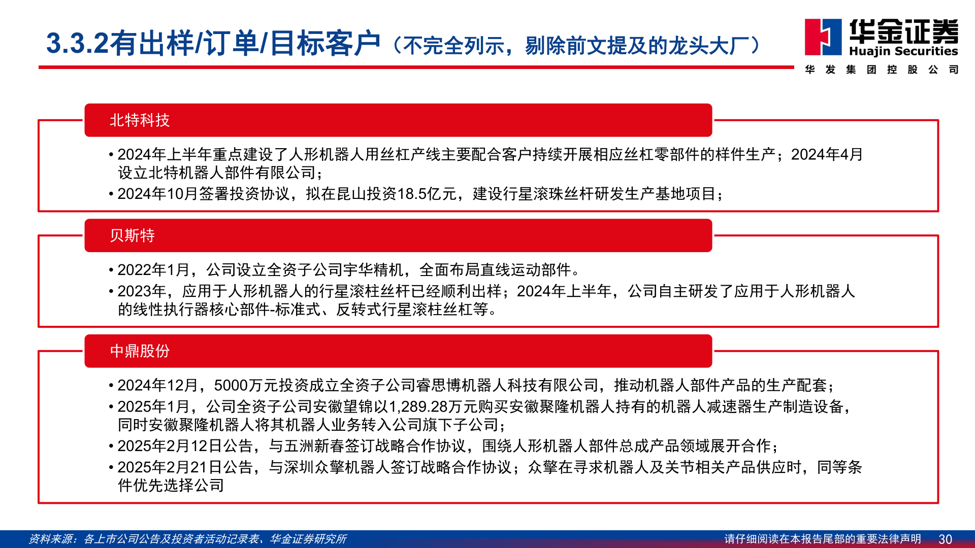 谁能回答3.3.2有出样/订单/目标客户（不完全列示，剔除前文提及的龙头大厂）?