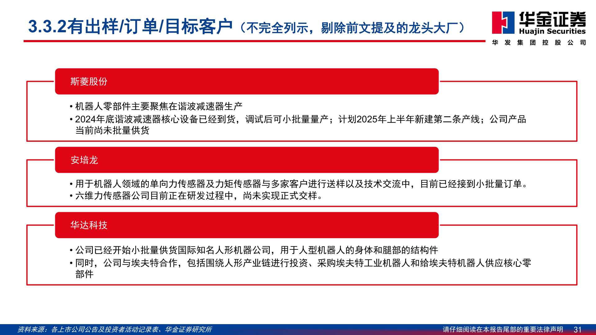 谁能回答3.3.2有出样/订单/目标客户（不完全列示，剔除前文提及的龙头大厂）?