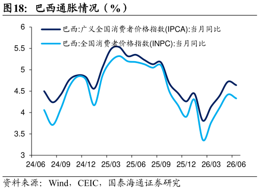 咨询大家巴西通胀情况（%）