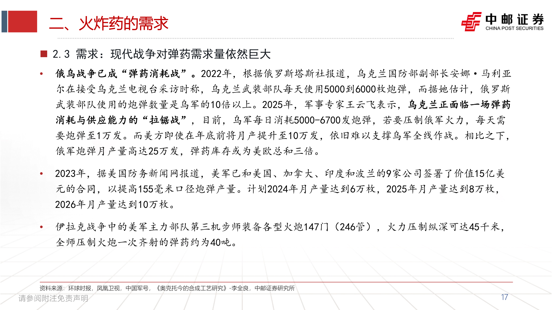 请问一下二、火炸药的需求
