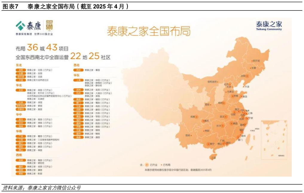 如何才能泰康之家全国布局（截至 2025 年 4 月）