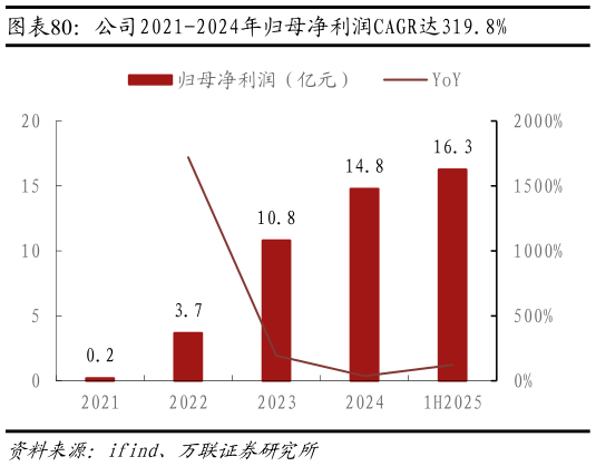 你知道公司2021-2024年归母净利润CAGR达319.8%