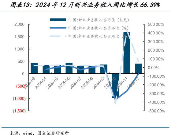 咨询大家2024年12月新兴业务收入同比增长66.39%