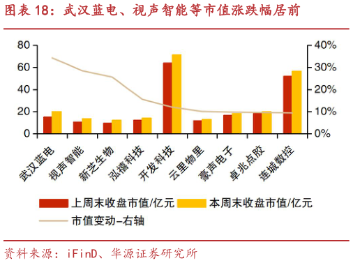 怎样理解武汉蓝电、视声智能等市值涨跌幅居前?