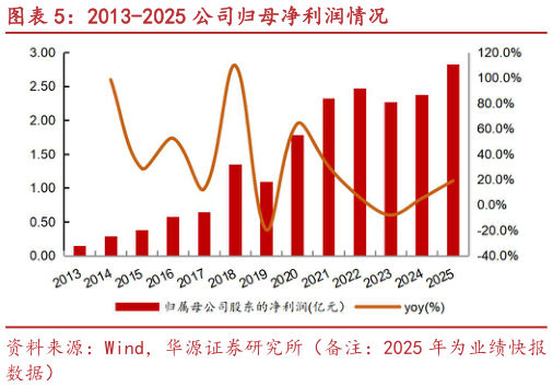 谁知道2013-2025 公司归母净利润情况?