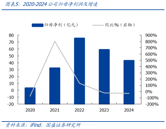 各位网友请教一下2020-2024公司归母净利润及增速