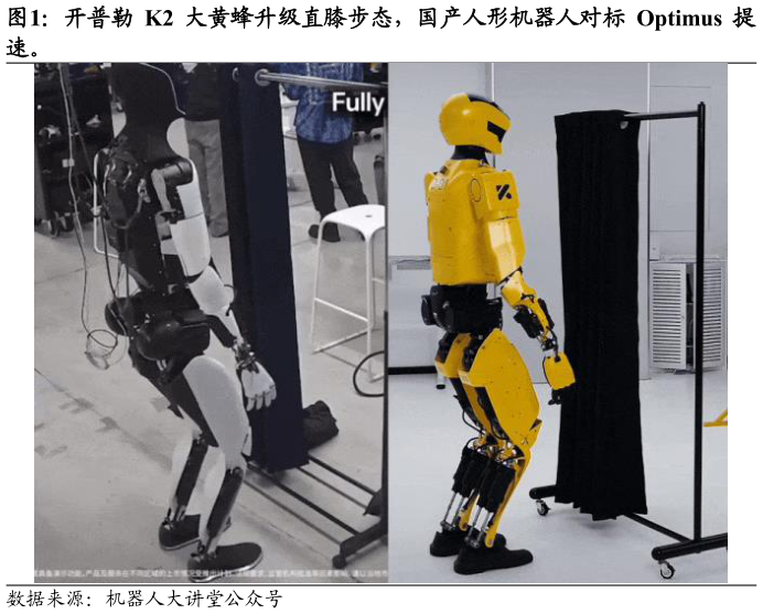 各位网友请教一下开普勒 K2 大黄蜂升级直膝步态，国产人形机器人对标 Optimus 提