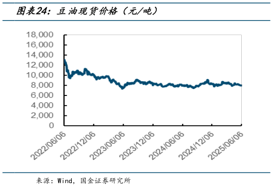 如何看待豆油现货价格（元吨）?
