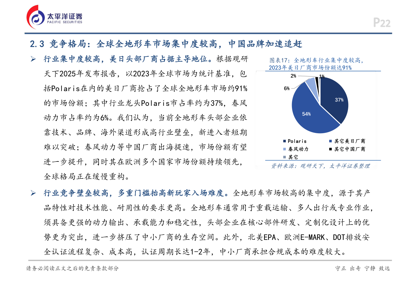 想关注一下2.3 竞争格局：全球全地形车市场集中度较高，中国品牌加速追赶