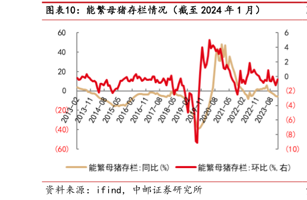 想关注一下能繁母猪存栏情况(截至 2024 年 1 月)?