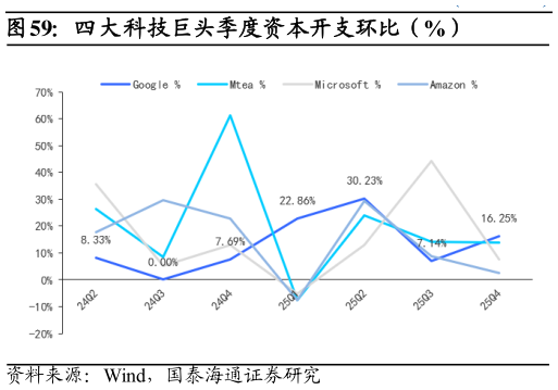 谁能回答四大科技巨头季度资本开支环比（%）?