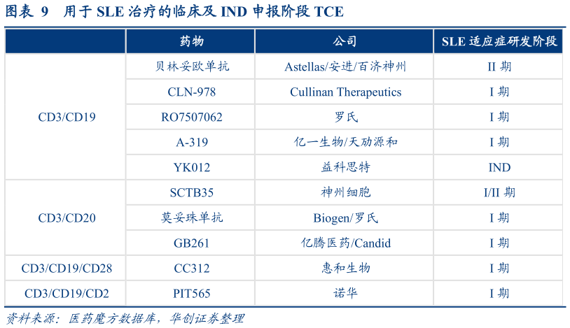 怎样理解用于 SLE 治疗的临床及 IND 申报阶段 TCE