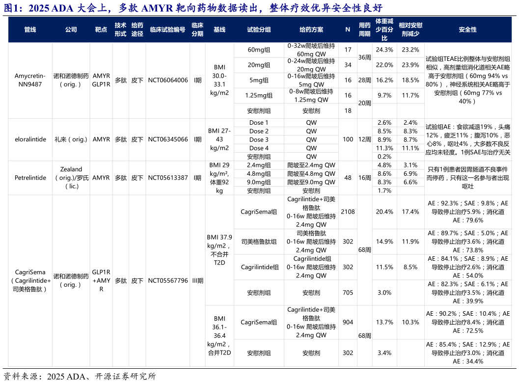 如何了解2025 ADA 大会上，多款 AMYR 靶向药物数据读出，整体疗效优异安全性良好
