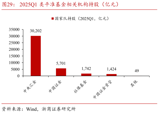 如何解释2025Q1 类平准基金相关机构持股(亿元)?