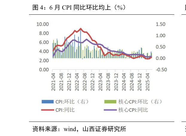 咨询下各位6 月 CPI 同比环比均上（%）