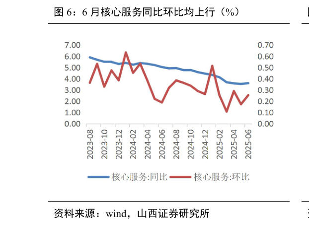 咨询大家6 月核心服务同比环比均上行（%）