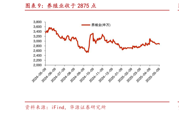 咨询大家养殖业收于 2875 点?