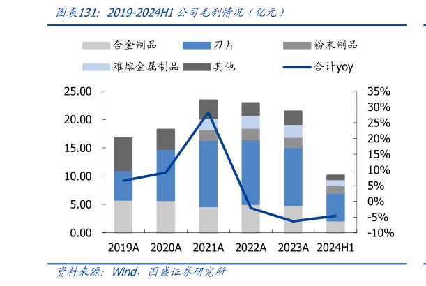 咨询大家2019-2024H1公司毛利情况（亿元）