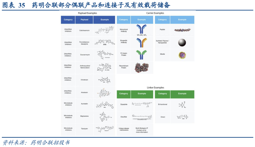 各位网友请教一下药明合联部分偶联产品和连接子及有效载荷储备