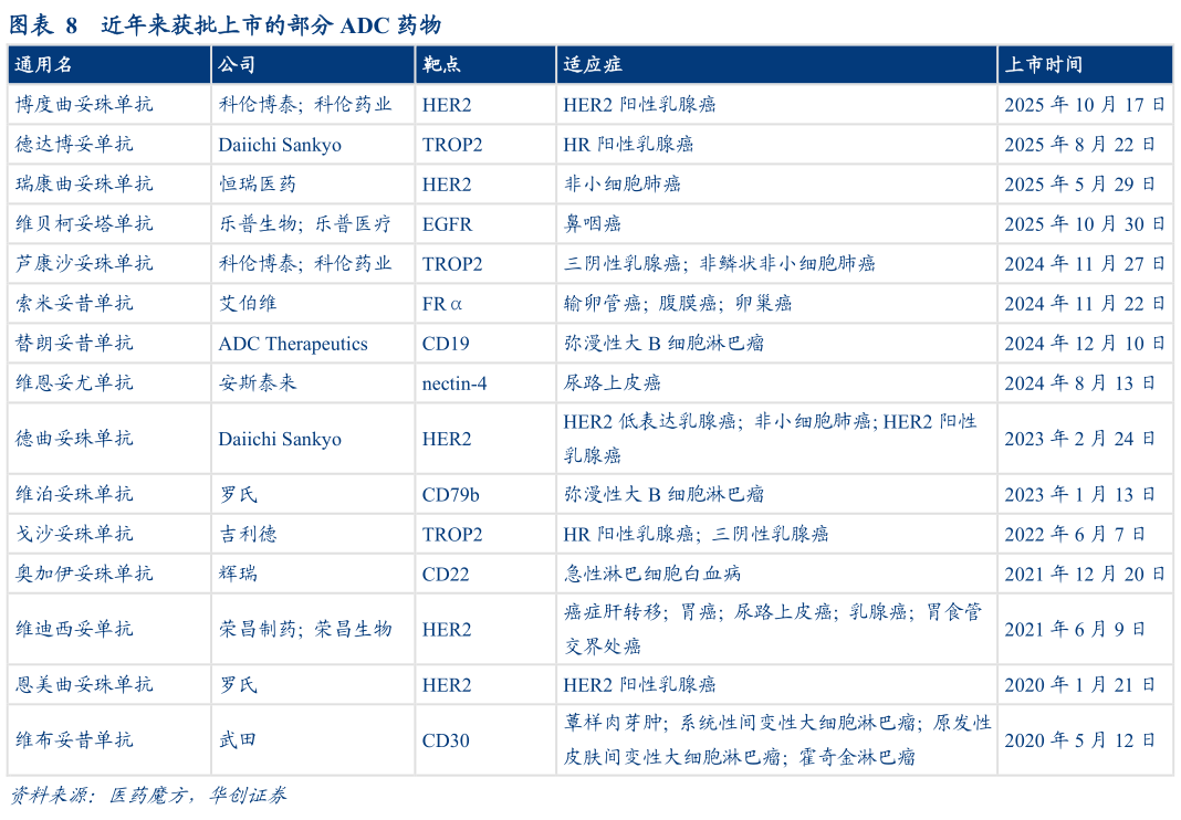 如何解释近年来获批上市的部分 ADC 药物