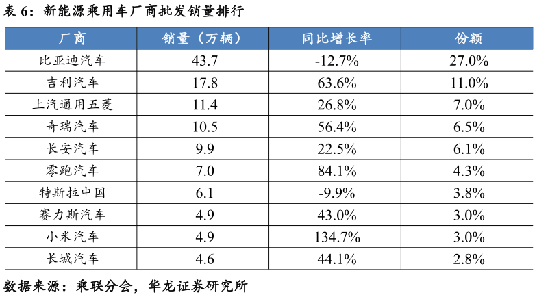 如何解释新能源乘用车厂商批发销量排行